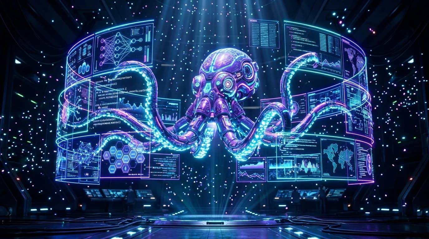Qymio Cybernetic AI Core & Holographic Command Center